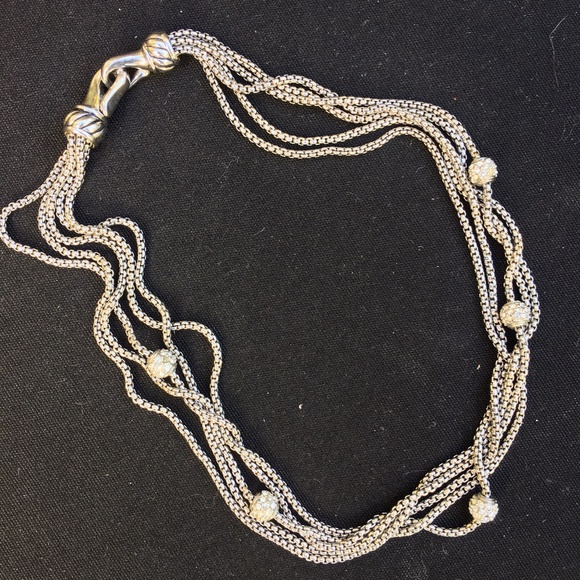 Silver Tone Chains with Rhinestone Disco Balls - Picture 2 of 15